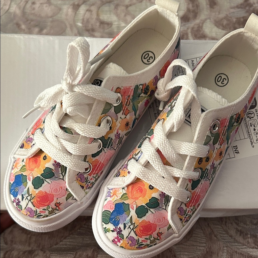 Floral Kids Sneakers
